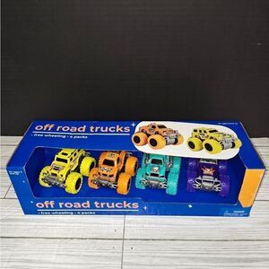Kids Stuff Off Road Trucks Free Wheeling 4 Pack Colorful Kids Monster Truck Toys